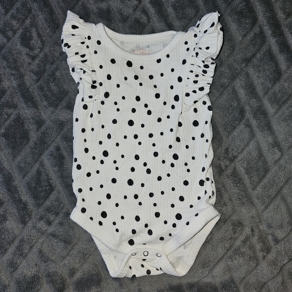 Cat & Jack Polkadot Ribbed Onesie - Picture 2 of 5